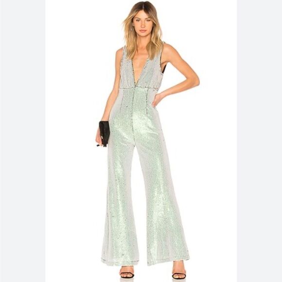 NBD Iridescent Sequins Aquarius Jumpsuit - Picture 1 of 9